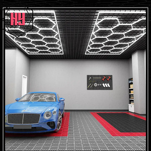 Prix usine bricolage détaillant atelier de lavage de voiture GYM barbier Auto beauté réparation hexagone nid d'abeille lumière - Product Image 1