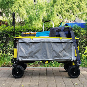 Chariot pliable d'extérieur robuste, grande roue, pliage facile, durable, jardin, parc, pique-nique, voyage, plage - Product Image 2
