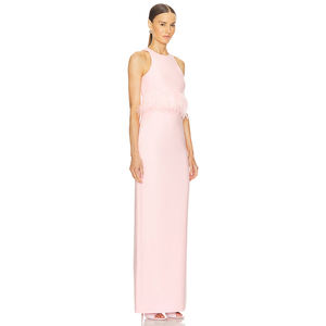 ウエストとソフトピンクのロングドレスラインに特別なトリートメントを備えた2025年の新しい婦人服 - Product Image 3