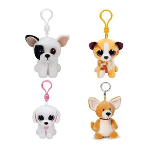 Various Mix Soft Plush Dog Keychain Clip Toy Fashion Big Eyes 10CM Mini Stuffed Plush Dog Toys