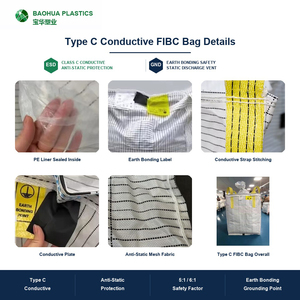 Bolsa a Granel Conductiva Tipo C FIBC de 1000kg, 1500kg, 2000kg UN1350 para Polvo de <span class=keywords><strong>Azufre</strong></span>, Antiestática, Suministro al por Mayor - Product Image 3
