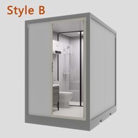 Toilettes préfabriquées en panneaux sandwich d'acier détachables pour maison, respirantes, écologiques, design moderne, emballage plat