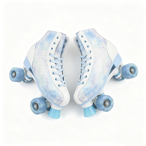 Patins à roulettes quad tie-dye pour adultes, bleu et <span class=keywords><strong>blanc</strong></span>, roues en PU, double rangée, chaussures de patinage en plein air pour femmes, Ruidongle - Product Image 5