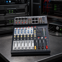 Console de mixage audio 8 canaux avec 8 effets numériques DSP, Bluetooth, USB, en métal, pour karaoké et spectacles sur scène
