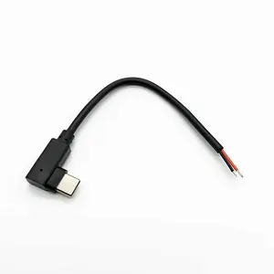 Ponsel Kustom Tipe C Male untuk Membuka Kabel Pengisi Daya Pendek 90 Derajat Sudut Kanan USB Kabel Tipe C