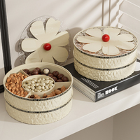 Boîte à nourriture multifonctionnelle en plastique européen, plateau sec pour aliments secs, boîte à collation, noix, bonbons, fruits avec couvercle, salon de luxe