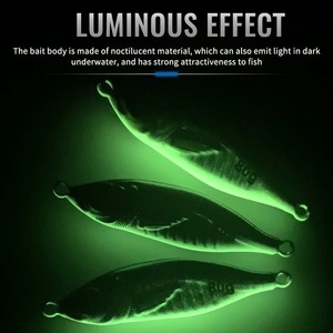 Leurre de pêche rapide en métal 3D lumineux, simulation réaliste, 30g 40g 60g 80g, pour la pêche en eau salée - Product Image 4