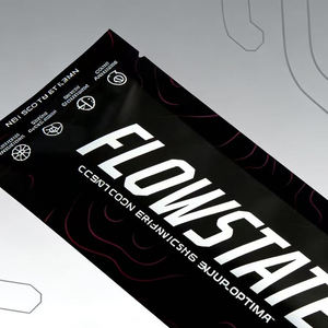 Sachet personnalisé refermable à trois soudures pour poudre, idéal pour les compléments sportifs, avec encoche de déchirement - Product Image 6