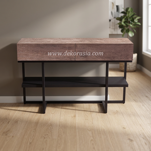 Side Table Chicago <b>Vintage</b> Luxury Table for Living Room Hotel Dining & Bedroom Use Teak Laminate/Metal Villa-Friendly - Product Image 2