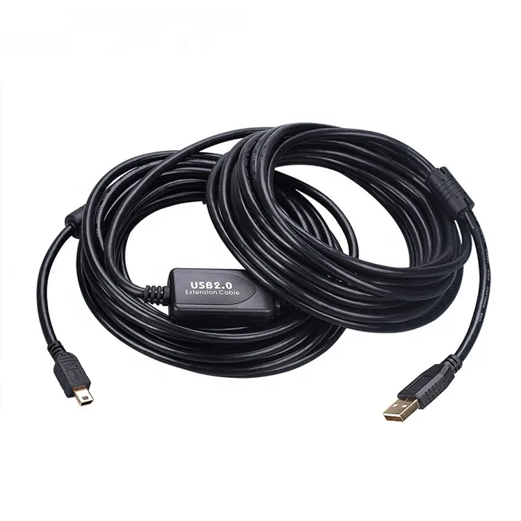 15m black mini usb cable data sync charging cord for camera in stock