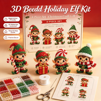 Kit DIY Elfe 3D Perlé Effrayant et Adorable, 4 Pièces, Ensemble de Fabrication de Mini Poupées Perlées d'Halloween, Kit d'Artisanat Fait Main pour Débutants, Cadeau