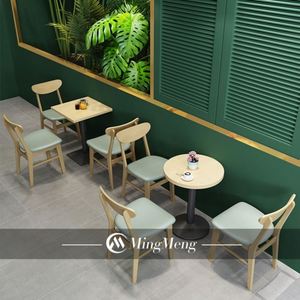 Cabina de restaurante de comida rápida moderna azul Asientos de sofá de gama alta para cafeterías Hoteles y comedor Estilo de panel de madera - Product Image 4