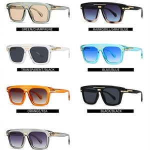 Lunettes de soleil vintage surdimensionnées à double pont pour hommes et femmes, avec logo personnalisé, UV400, monture carrée, collection 2025 - Product Image 5
