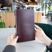 Couverture de menu de restaurant en cuir Livre Café Bar Porte-menu Dossier avec manches