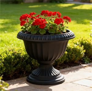 Vasi da Giardino in Plastica Nera Stile Romano di Alta Qualità per Casa e Giardino - Product Image 5