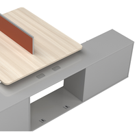 Bureau de travail en banc pour employés LEADCOM G-FN624B, bureau de direction écologique E0 avec armoire de rangement intégrée