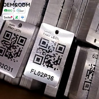 Placa de Identificación con Código QR de Acero Inoxidable Cepillado Personalizada, Código QR Impreso OEM, Número de Serie