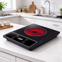 Plaque chauffante électrique en céramique 2000W, haute puissance, cuisinière à induction intelligente avec minuterie, four à chauffage infrarouge 220V