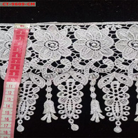 Bandes de guipure en gros, blanches, larges, brodées, avec pompons, garnitures en dentelle guipure, accessoires vestimentaires, bandes de broderie en dentelle