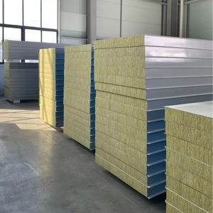 Panneau sandwich isolé en laine de roche avec isolation PU, ignifuge A1 et résistant à l'ammoniac, pour revêtement de bâtiment avicole aux Philippines - Product Image 1