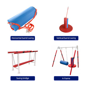 Columpio Físico Moderno con Sistema <span class=keywords><strong>de</strong></span> Cables y Columna Cuadrada <span class=keywords><strong>de</strong></span> <span class=keywords><strong>Madera</strong></span> para Exteriores, para Niños - Product Image 2