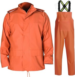 Ensemble <span class=keywords><strong>de</strong></span> <span class=keywords><strong>pluie</strong></span> robuste pour homme en PVC/PU, imperméable, pour la pêche et les travaux, veste et pantalon, équipement <span class=keywords><strong>de</strong></span> pêche par temps intempéries - Product Image 1