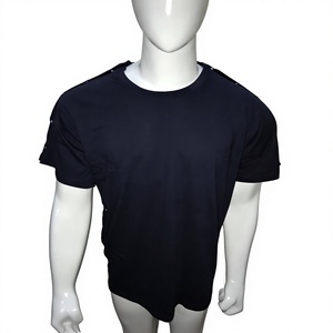 T-shirts à boutons-pression unisexes pour hommes, décontractés, unis, 100 % coton, à manches courtes, en jersey, avec accès double côté pour la rééducation post-chirurgicale - Product Image 1