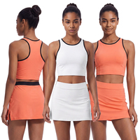 Nouvelle collection personnalisée de vêtements de sport, ensemble de 2 pièces pour la salle de sport, vêtements de yoga pour femmes, débardeur sexy, robe de yoga, jupes, ensembles pour le sport