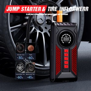Arrancador <span class=keywords><strong>de</strong></span> Baterías para Automóvil, <span class=keywords><strong>Banco</strong></span> <span class=keywords><strong>de</strong></span> Energía <span class=keywords><strong>de</strong></span> 7200 mAh, Kit <span class=keywords><strong>de</strong></span> Herramientas <span class=keywords><strong>de</strong></span> Emergencia Portátil, Arranque <span class=keywords><strong>de</strong></span> Camiones y Motocicletas, Luz LED, Bomba <span class=keywords><strong>de</strong></span> Aire para Neumáticos, 800 A - Product Image 3