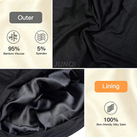 Bonnet de nuit en satin de soie personnalisé avec logo, ajustable, multi-usages, pour le soin des cheveux, pour femmes et hommes, style slouchy, pour cheveux bouclés