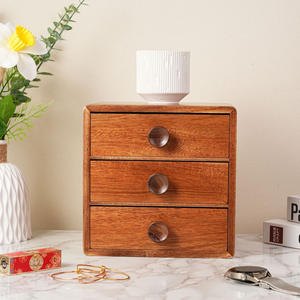 デスクトップタイプのリビングルーム寝室用モダンシンプルデザイン12L容量収納雑貨木製ジュエリーボックス引き出し - Product Image 1