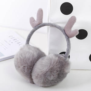 Peluche couvre-oreilles en dessin animé pour enfants, 3d, animaux, cerf, en peluche, couvre-oreilles, chauds - Product Image 3