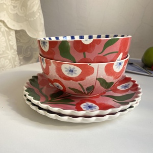 Plato <span class=keywords><strong>de</strong></span> Cerámica con Tapa, Diseño <span class=keywords><strong>de</strong></span> Plantas al Estilo <span class=keywords><strong>de</strong></span> <span class=keywords><strong>Pintura</strong></span> al Óleo, <span class=keywords><strong>de</strong></span> Alta Calidad, Apto <span class=keywords><strong>para</strong></span> Lavavajillas, <span class=keywords><strong>Platos</strong></span>, Tazones, Tazas - Product Image 4