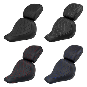 Asiento de Motocicleta para Conductor y Pasajero, 2 Plazas, Negro/Azul/Blanco/Rojo, para Harley Softail Fat Boy FLFB FLFBS 18-Up Breakout <span class=keywords><strong>FXBR</strong></span> 23-Up - Product Image 1