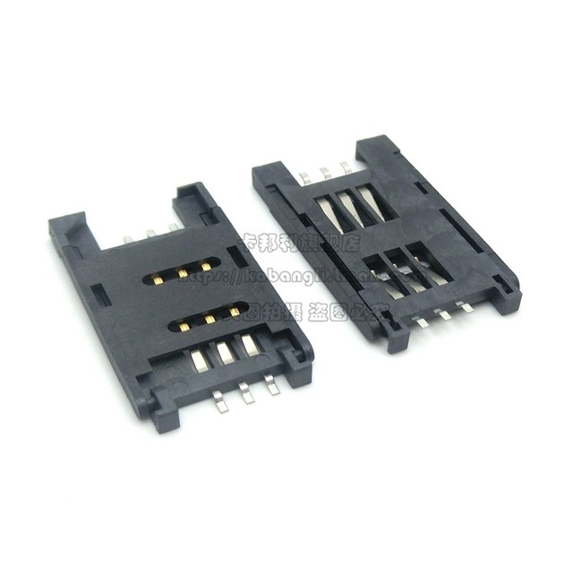 SIM Card Holder Slot Flip Type 6P Height 1.8MM 6 Pins Mike Card Holder