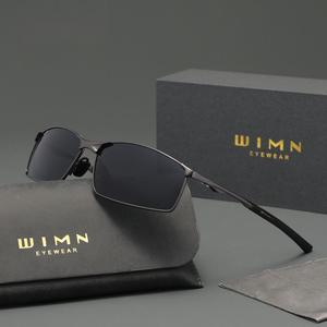 WIMN, <span class=keywords><strong>gafas</strong></span> <span class=keywords><strong>de</strong></span> sol rectangulares Vintage <span class=keywords><strong>de</strong></span> lujo para hombre, <span class=keywords><strong>gafas</strong></span> <span class=keywords><strong>de</strong></span> montar <span class=keywords><strong>de</strong></span> estilo moderno con polarización UV400 cuadrada <span class=keywords><strong>de</strong></span> aleación azul 7501 - Product Image 1