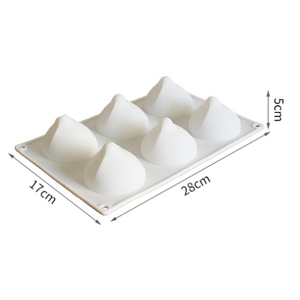 Moule à gâteau en silicone Darklight à 6 cavités en forme de chapeau de Noël, logo personnalisé, design créatif pour boulangerie, pâtisserie française, outils de cuisson - Product Image 3