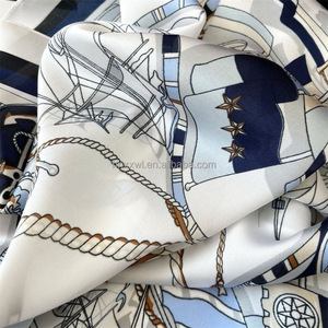 Sciarpa di Lusso da <span class=keywords><strong>Donna</strong></span> in Poliestere Morbido e Liscio [Motivo Nave Pirata] 68*68cm/26.77*26.77 pollici Personalizzabile - Product Image 5