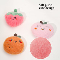 Fruits série cataire jouets pour chats poire pêche conception mignon chat jouets interactifs cloches Logo personnalisé chat en peluche jouet