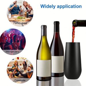 Vente en gros Chfirmagne Gobelet à vin sans pied 6oz, en acier inoxydable à double paroi, isolé sous vide, idéal comme cadeau - Product Image 2