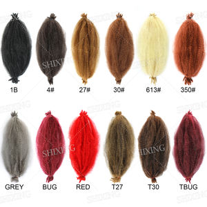 Marley Twist Vlechten Haar Lente <span class=keywords><strong>Afro</strong></span> <span class=keywords><strong>Kinky</strong></span> Twist Gehaakt Synthetisch Haar Bulk Extensions Faux Locs Vlecht Voor Afrikaanse Vrouwen - Product Image 5