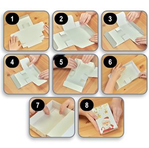 Coffret cadeau cosmétique personnalisé avec logo imprimé pour crème pour le visage et crème pour les yeux, 3 tailles, boîte pliante de Noël en carton robuste - Product Image 4