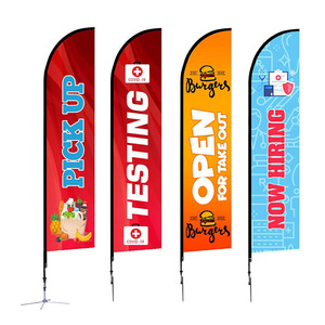 Drapeaux promotionnels d'extérieur, bannières, enseignes imprimées pour événements sportifs (football, compétition), marketing, vente, et banderoles plume. - Product Image 1