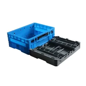 EU Standard Folding Plastic Turnover Box Folding Storage Crate For Auto Industry