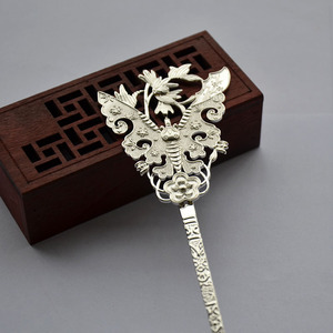 Pure Copper Butterfly Hairpin 202mm Gold And Silver Plated <b>Wedding</b> Hair <b>Accessory</b> - Product Image 2