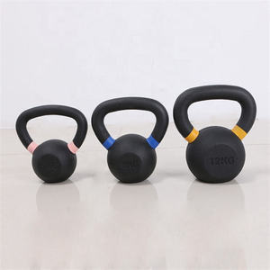 Single Cast Iron Kettlebell Powder Coated Wide Handle Weight for Core Glute <b>Strength</b> <b>Training</b> Men Women Home Gym Equipment - Product Image 6