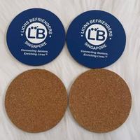 Sous-verres classiques en liège écologiques de la marque Giftway avec logo personnalisé, épaisseur 5 mm, réutilisables, taille personnalisée 10 cm pour la table de la maison