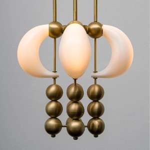 Lustre Appareil d'éclairage suspendu ovale LED E27 pour chambre d'hôtel et salon - Product Image 1