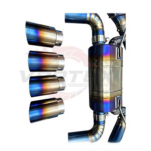 Sistema de escape Catback Vortex Titanium Blue con válvulas para BMW M2 F87 3.0T con silenciador central transversal y puntas cuádruples quemadas - Product Image 6