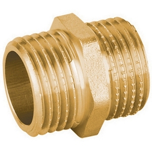 Nippli Diritti in Ottone Giallo Resistente IBP 1/2\" per Tubi Idraulici - Product Image 1